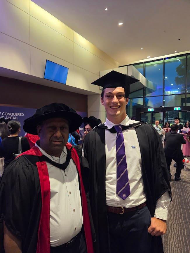 Me with my honours supervisor Matthew D'Souza at my UQ graduation